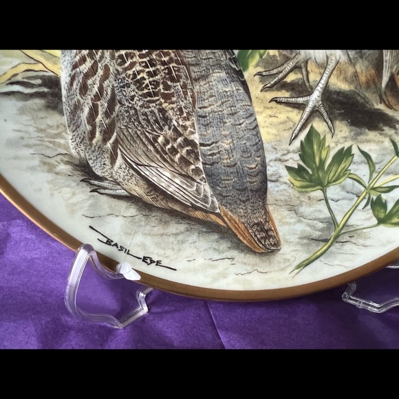 Gamebirds of the World Franklin Porcelain Basil Ede COMMON PARTRIDGE Deco Plate - Picture 6 of 9